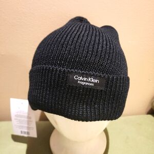 NWT Unisex Calvin Klein Fragrances Knit Black Hat Beanie- One Size Fits All